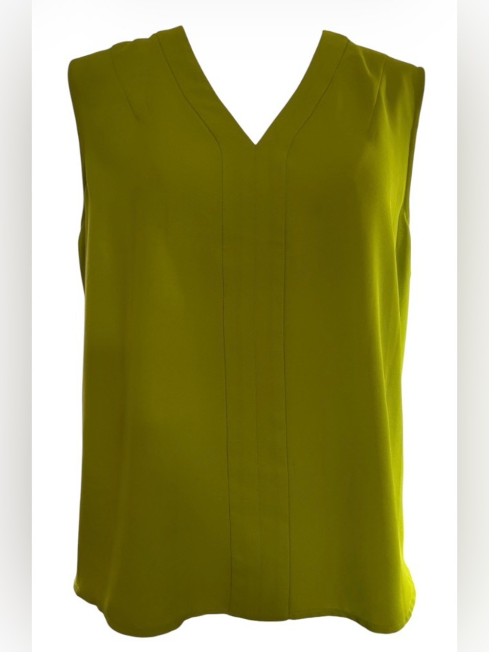 Kasper Sleeveless V-Neck Pullover in Chartreuse/Green Petite XL SKU 6